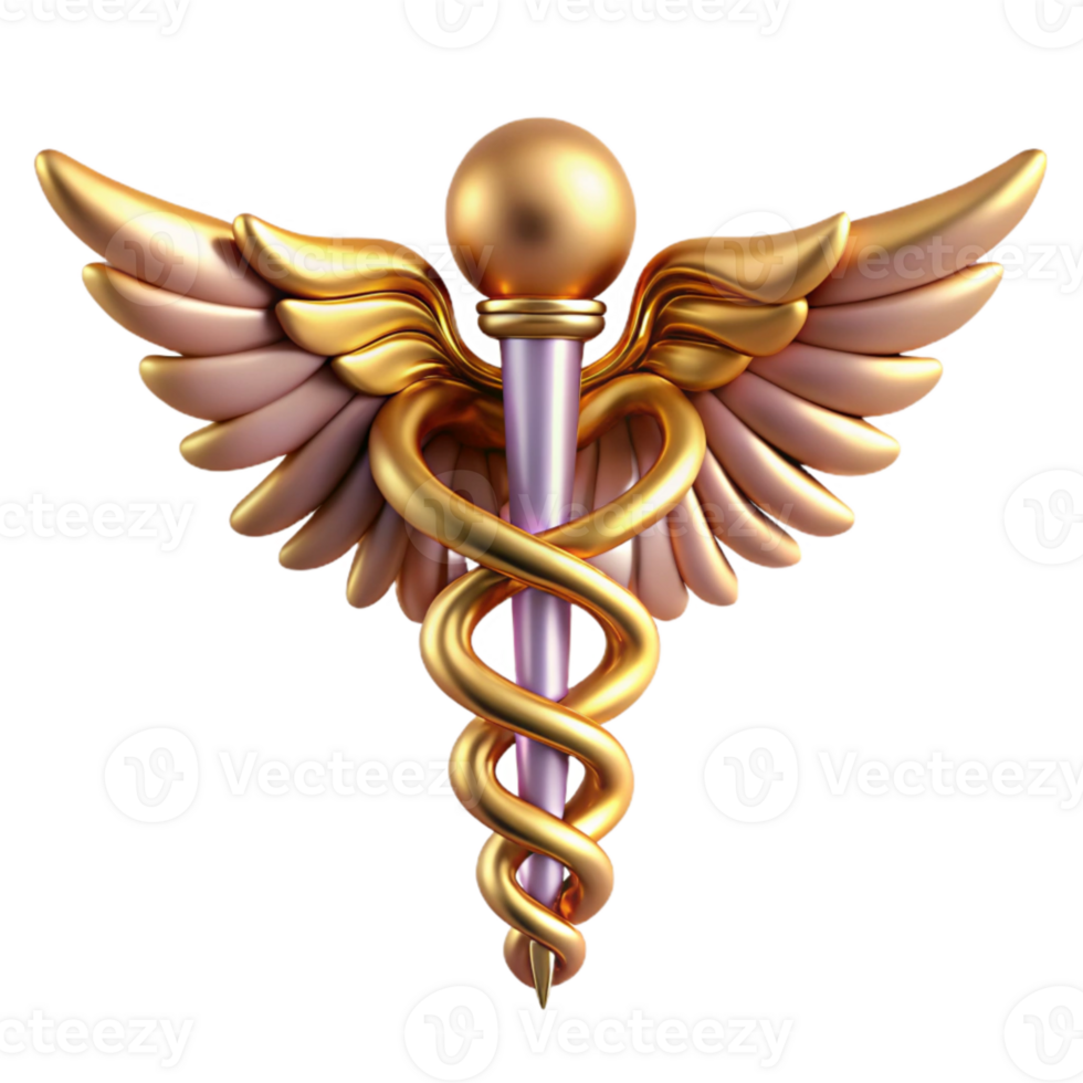 impressive minimalist Healthcare Caduceus Symbol Isolated for Medical Design png