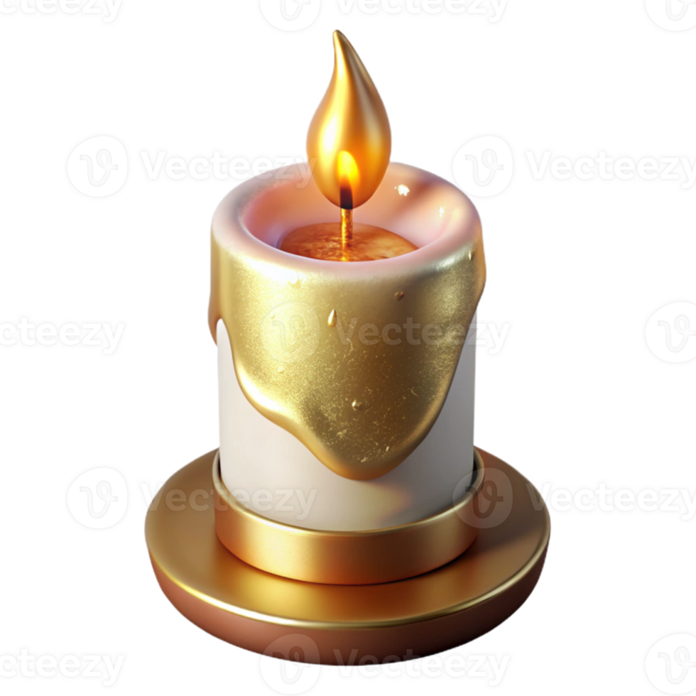 vibrant traditional Holiday Candle Burning Flame Isolated for Web professional png