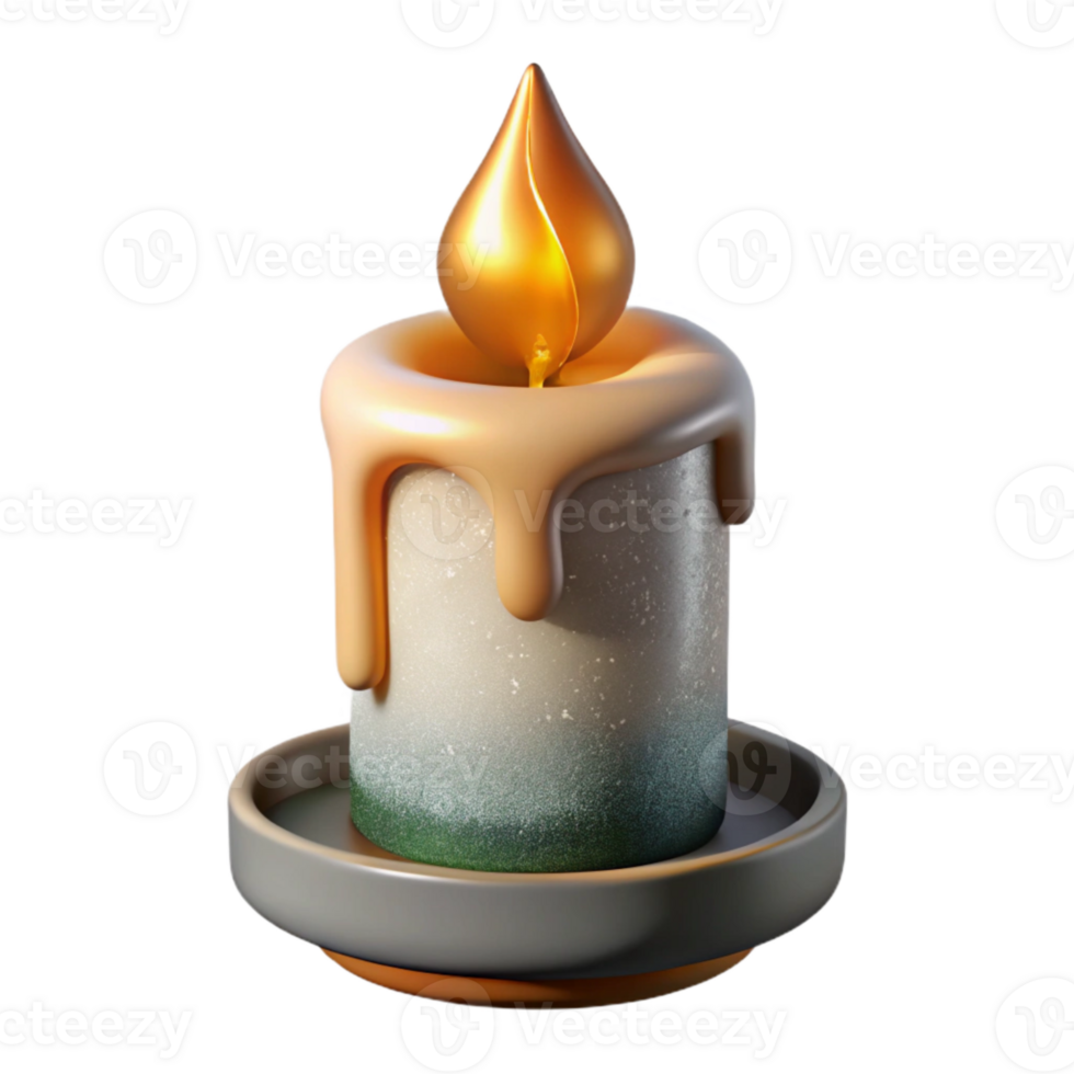 serene vintage Holiday Candle Burning Flame Isolated for Web genuine png