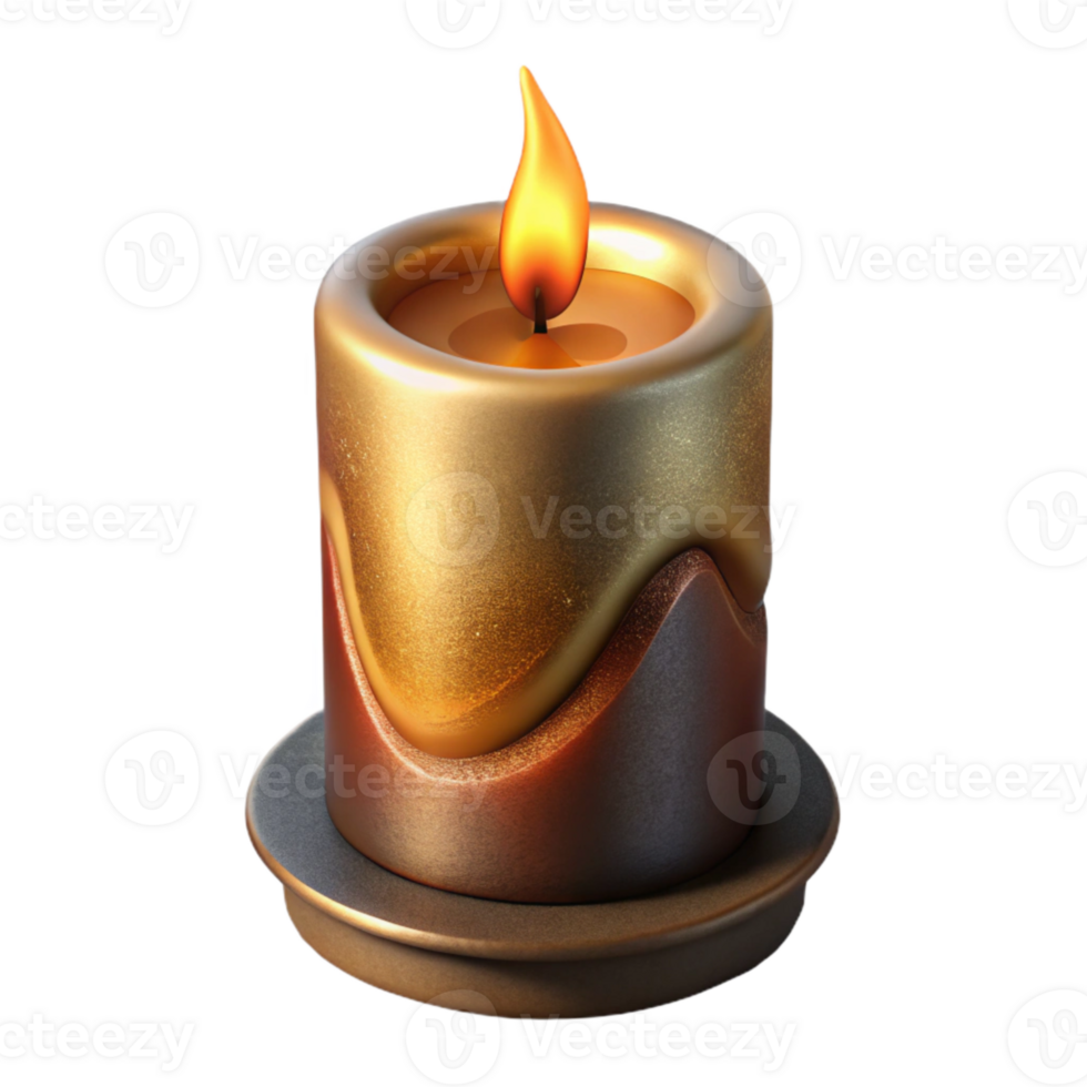 wonderful vintage Holiday Candle Burning Flame Isolated for Web high resolution png