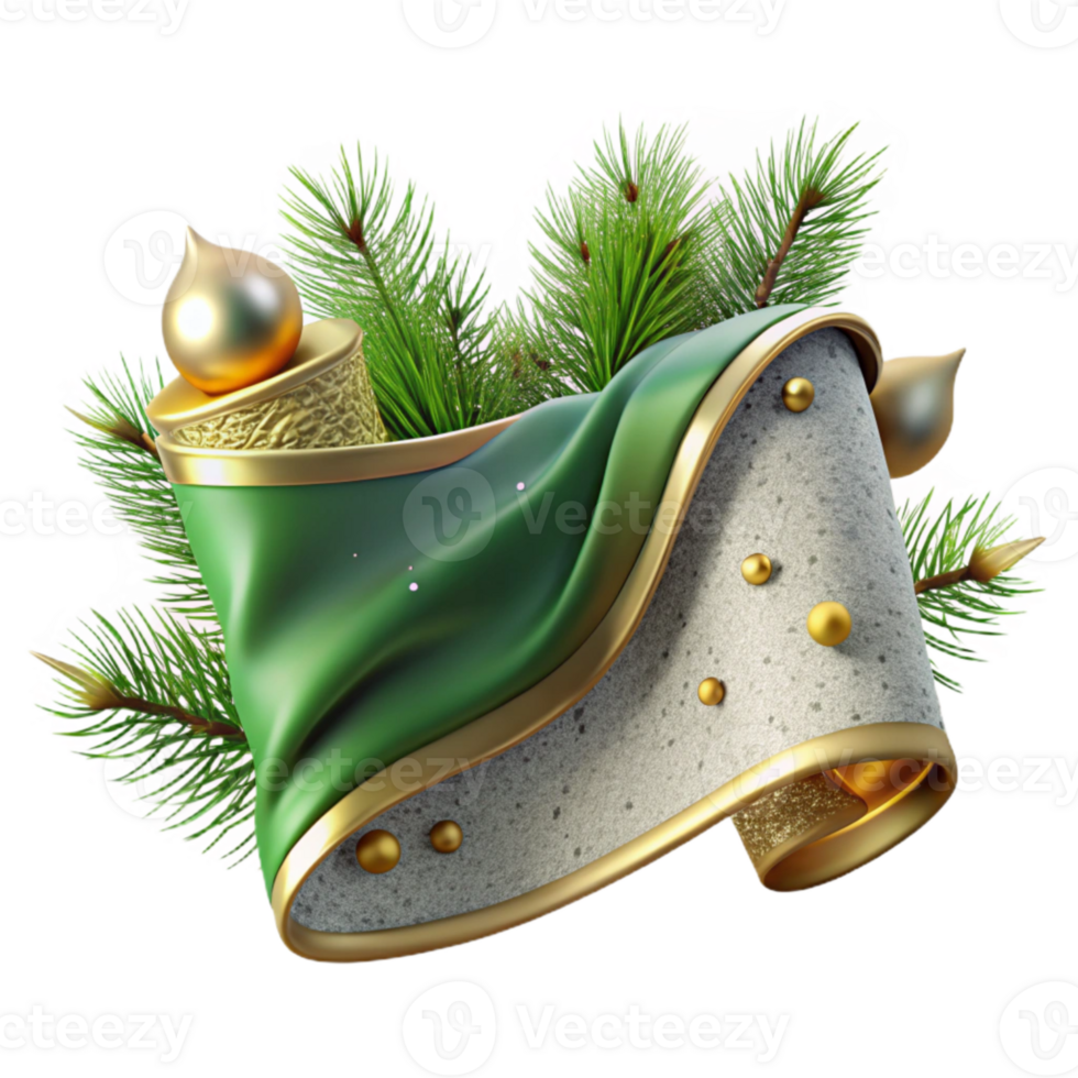 wonderful artistic Holiday Banner Green Pine Sprig Decor Transparent png