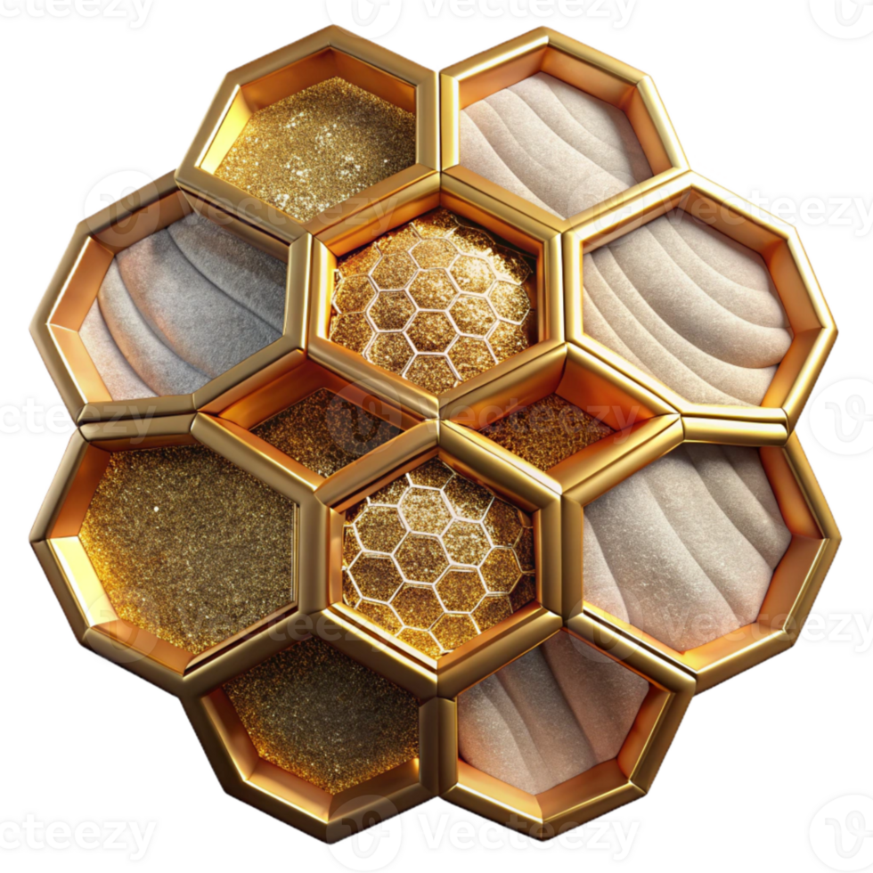 impressive rustic Honeycomb Texture Geometric Pattern Cutout for Abstract Design png