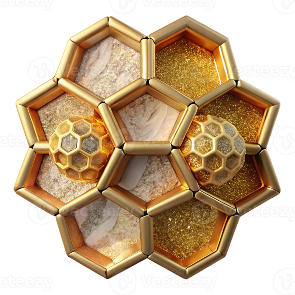 dramatic minimalist Honeycomb Texture Geometric Pattern Cutout for Abstract Design professional png