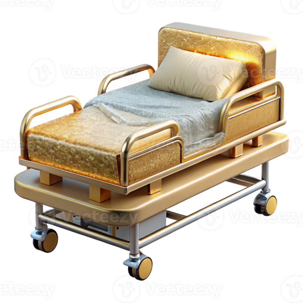 elegant vintage Hospital Bed Transparent Background for Healthcare Design genuine png