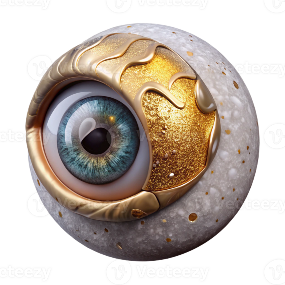 vibrant minimalist Human Eye Detailed Anatomy Cutout Ophthalmology Illustration png
