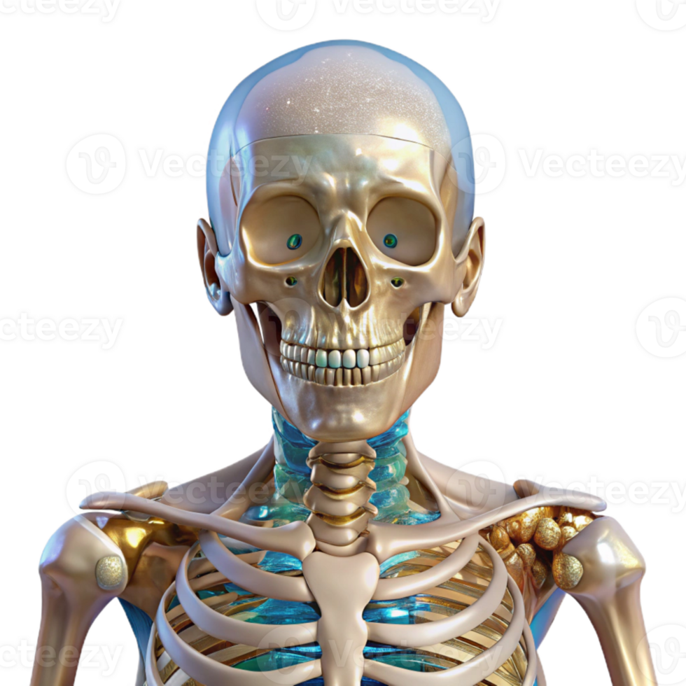 dramatic traditional Human Skeleton Front View Transparent Anatomy Chart genuine png