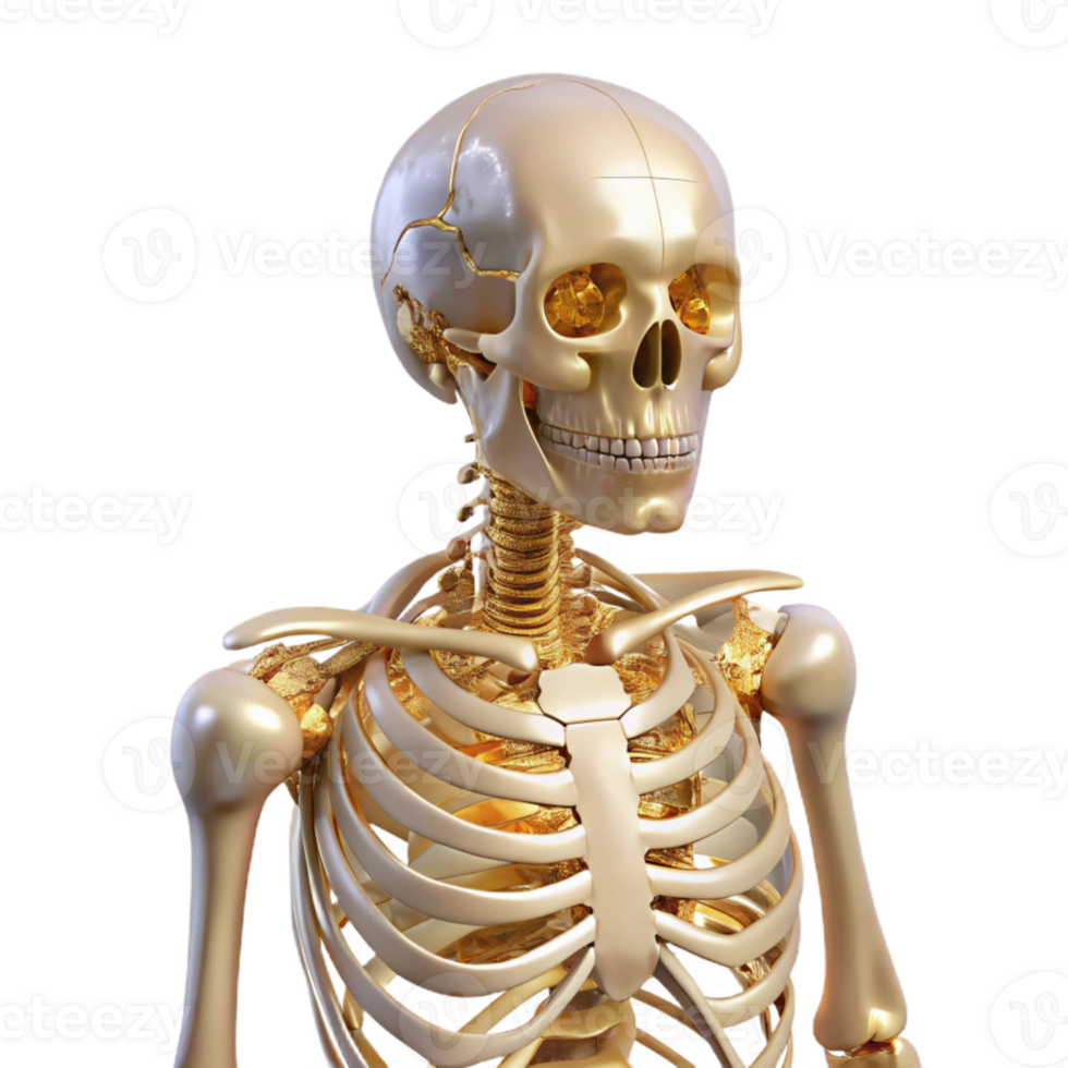 beautiful rustic Human Skeleton Labeled Diagram Transparent Anatomy Reference png