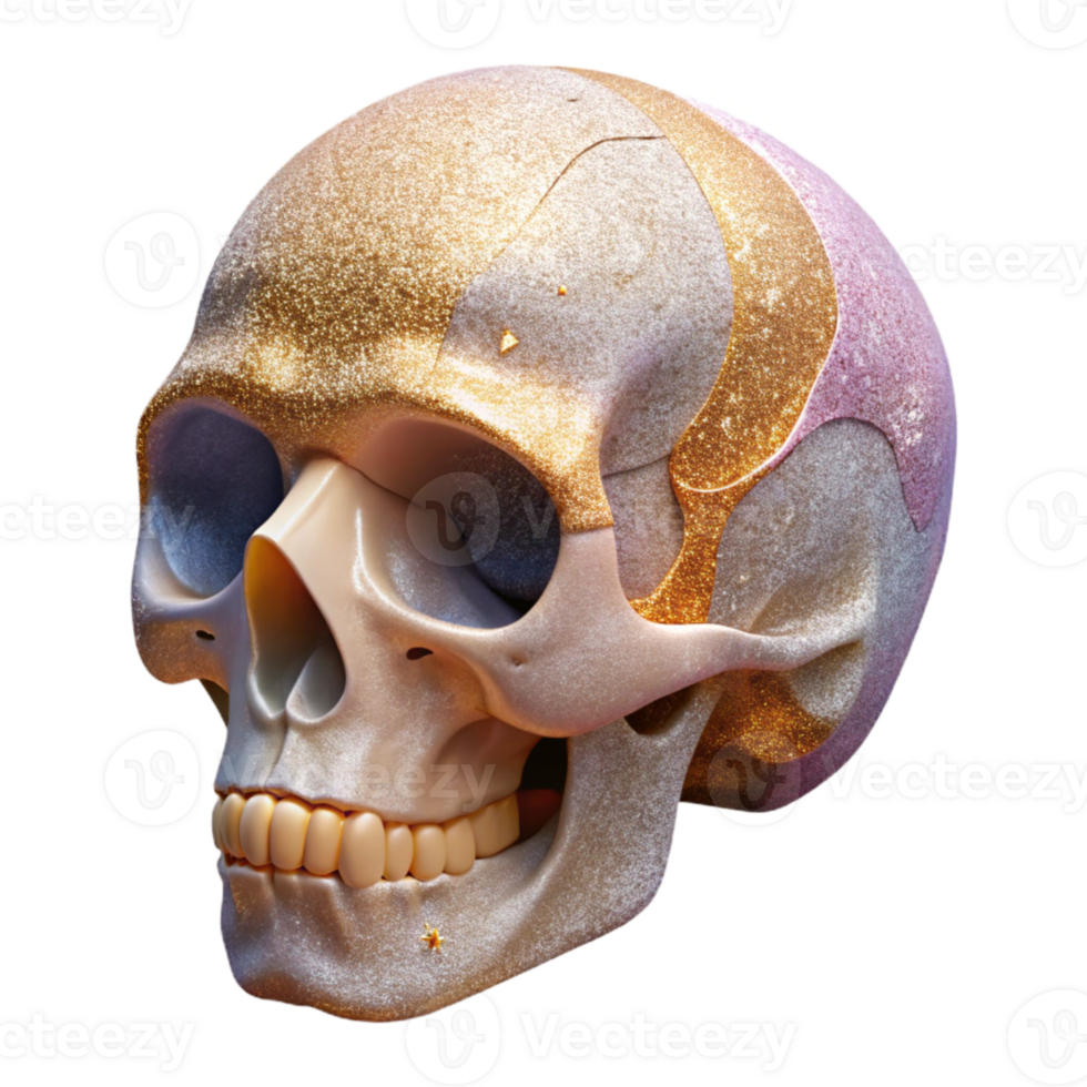 stunning rustic Human Skull Anatomy Labeled Cutout Medical Illustration detailed png