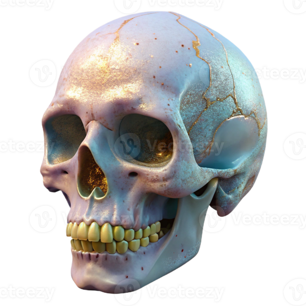 elegant traditional Human Skull Front View Detailed Isolated Anatomy Reference detailed png