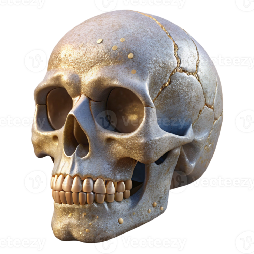 magnificent minimalist Human Skull Front View Detailed Isolated Anatomy Reference original png
