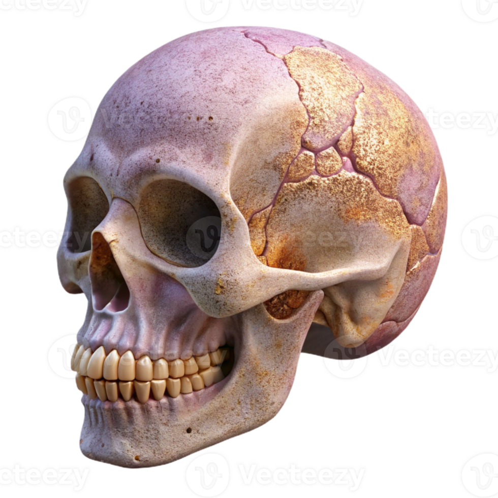 magnificent creative Human Skull Side View Cutout Anatomy Reference high quality png