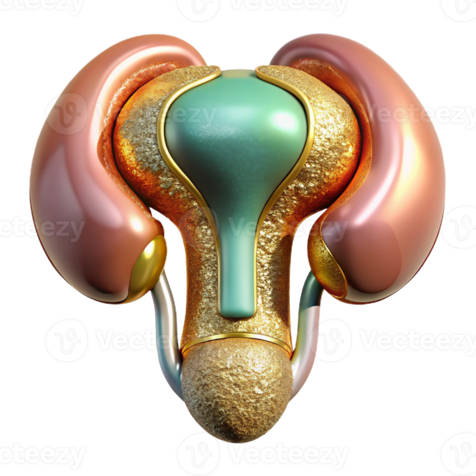 magnificent abstract Human Urinary System Detailed Isolated Urology Diagram original png