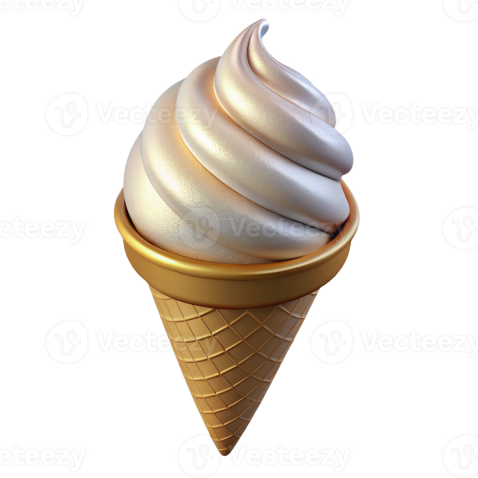 extraordinary creative Ice Cream Cone Vanilla Sweet Treat Isolated for Summer Graphics professional png