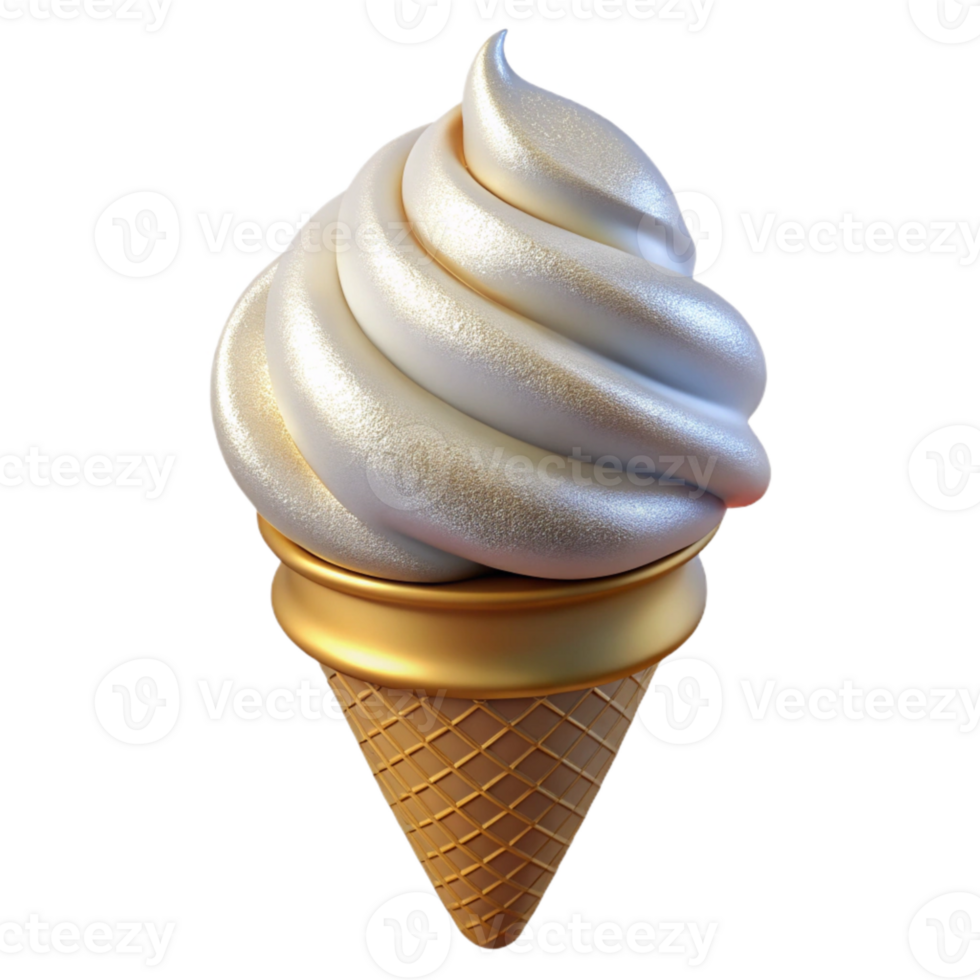 wonderful classic Ice Cream Cone Vanilla Sweet Treat Isolated for Summer Graphics authentic png