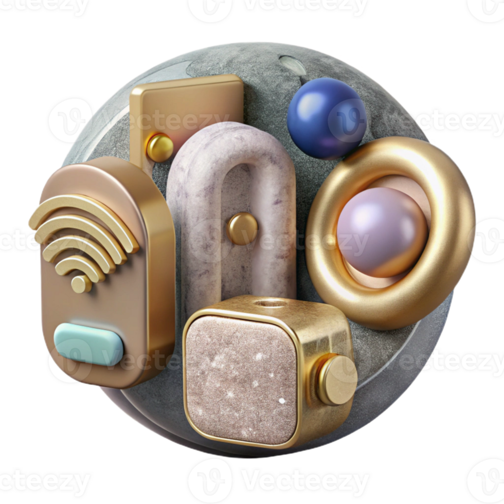 stunning abstract Internet of Things Connected Devices Cutout for Iot detailed png