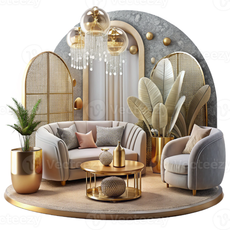 elegant abstract Interior Design Living Room Furniture Transparent detailed png