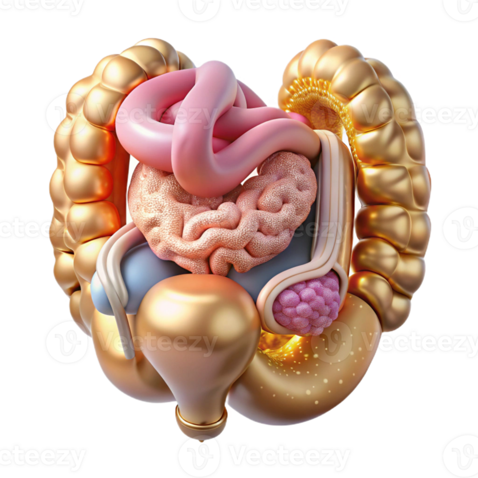 elegant artistic Intestines Anatomy Digestive System Science Isolated Medical Research original png