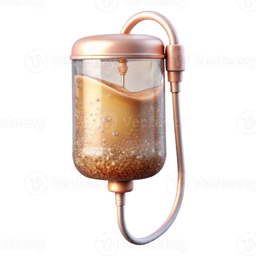 elegant vintage Iv Bag Intravenous Fluids Transparent Background premium png