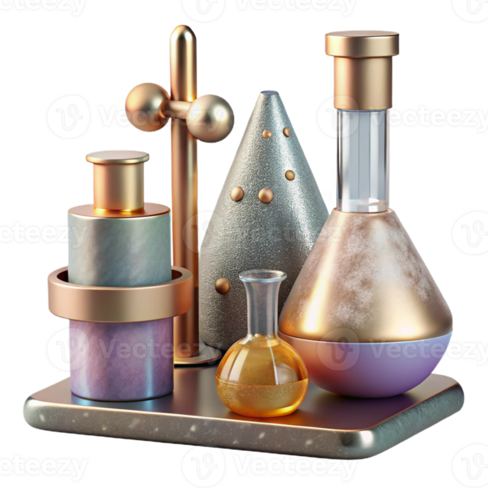 beautiful modern Laboratory Equipment Set Cutout for Science Experiments png