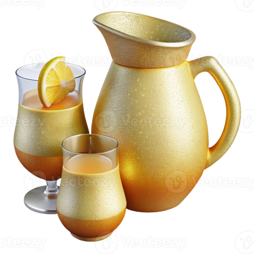 impressive classic Lemonade Pitcher and Glasses Cutout for Picnic Invitations premium png