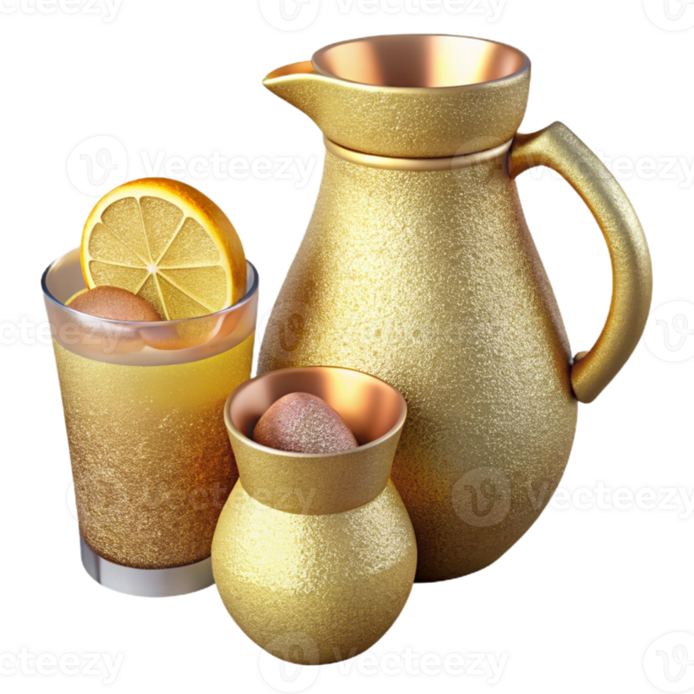 wonderful artistic Lemonade Pitcher and Glasses Cutout for Picnic Invitations high resolution png