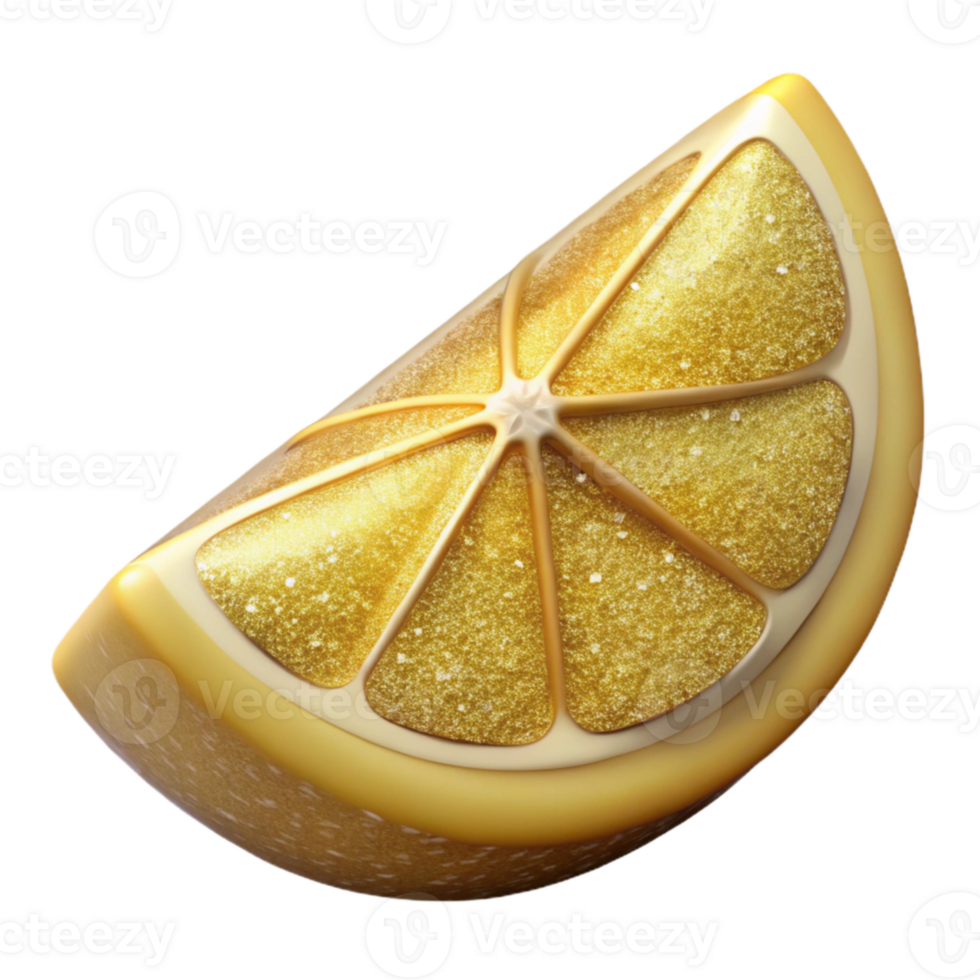 vibrant contemporary Lemon Wedge for Drinks Isolated for Lemonade Recipes premium png