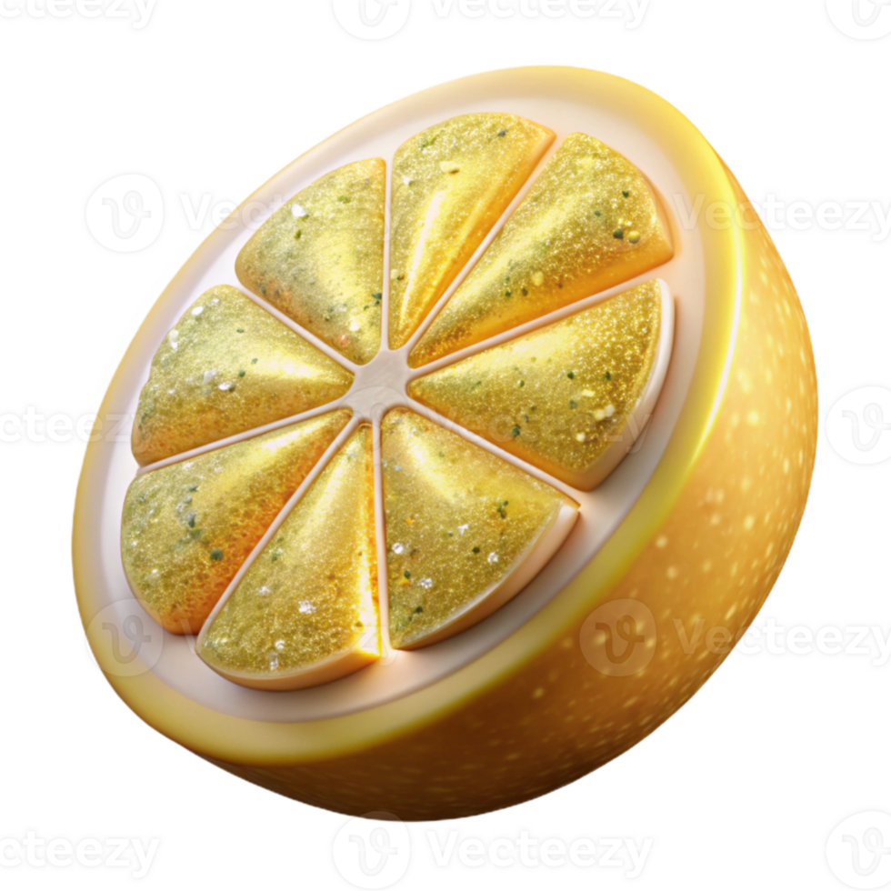 beautiful rustic Lemon Slice Citrus Garnish Transparent for Beverage Decoration premium png