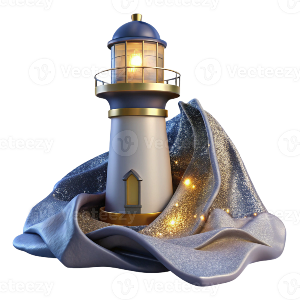 beautiful contemporary Lighthouse at Night Transparent Background for Coastal Landscapes exclusive png