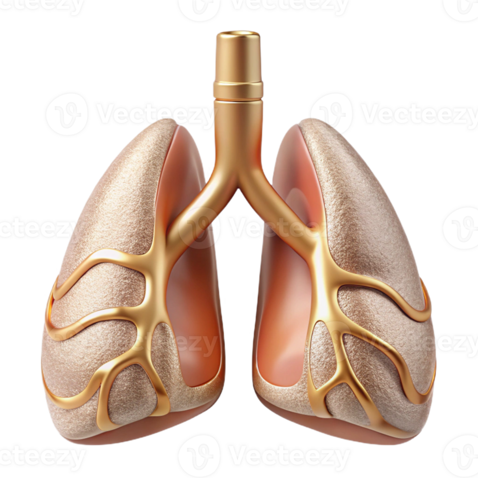 beautiful artistic Lung Respiratory System Illustration Cutout for Healthcare Publications original png