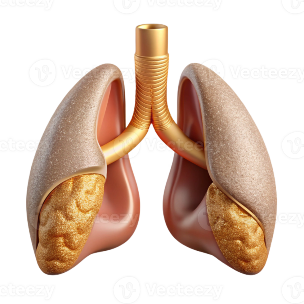 dramatic abstract Lung Respiratory System Cutout for Medical Education high quality png