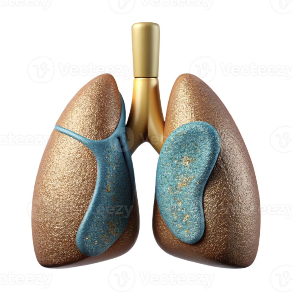 dramatic classic Lung Respiratory System Cutout for Medical Education detailed png