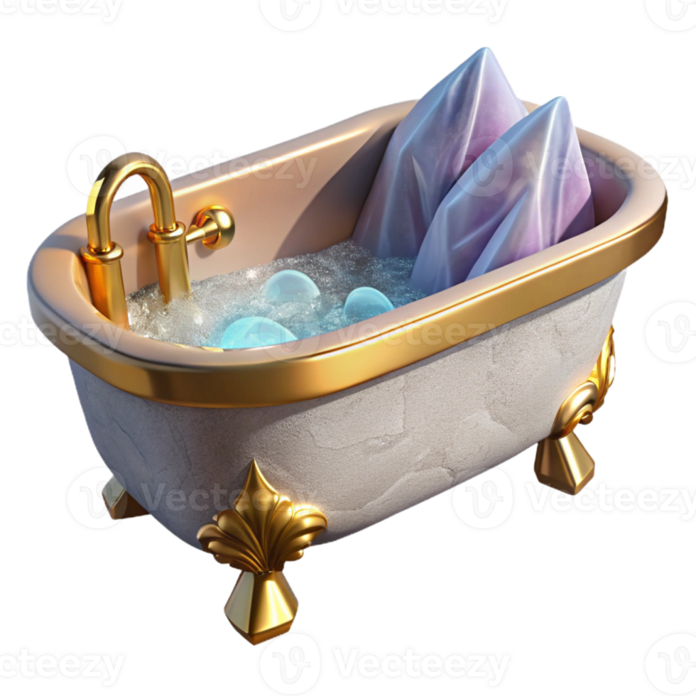 impressive rustic Luxury Bathtub Isolated for Spa-like Experience professional png
