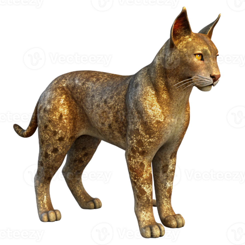 vibrant minimalist Lynx Silhouette Wild Cat Isolated for Forest Landscapes png
