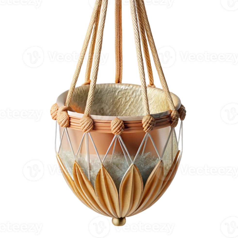 elegant contemporary Macrame Plant Hanger Transparent Background Home Decor professional png