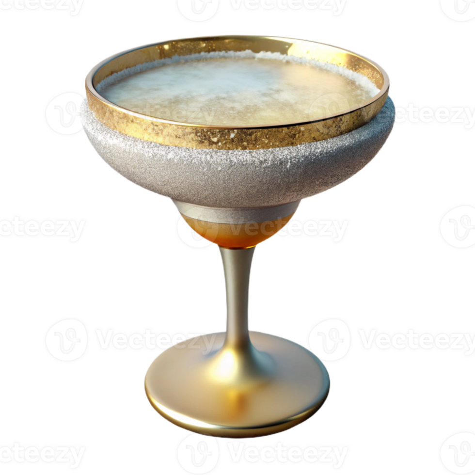 magnificent artistic Margarita Glass with Salt Rim Isolated for Cocktail Recipes original png