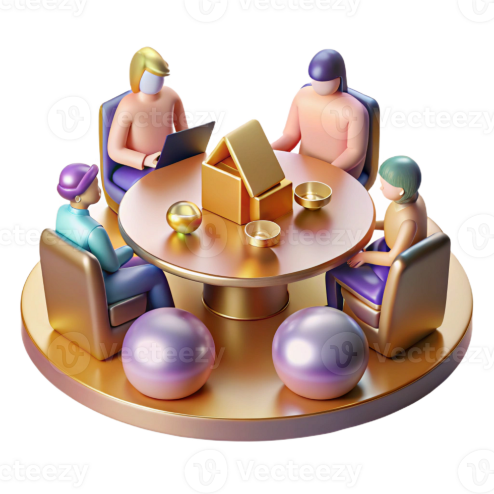 dramatic modern Marketing Team Meeting Transparent for Collaboration premium png