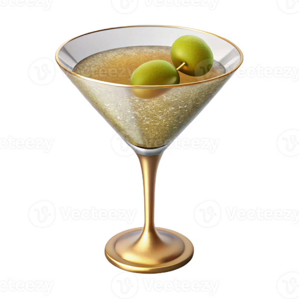 extraordinary vintage Martini Glass Olive Garnish Cutout for Bar Promotions authentic png