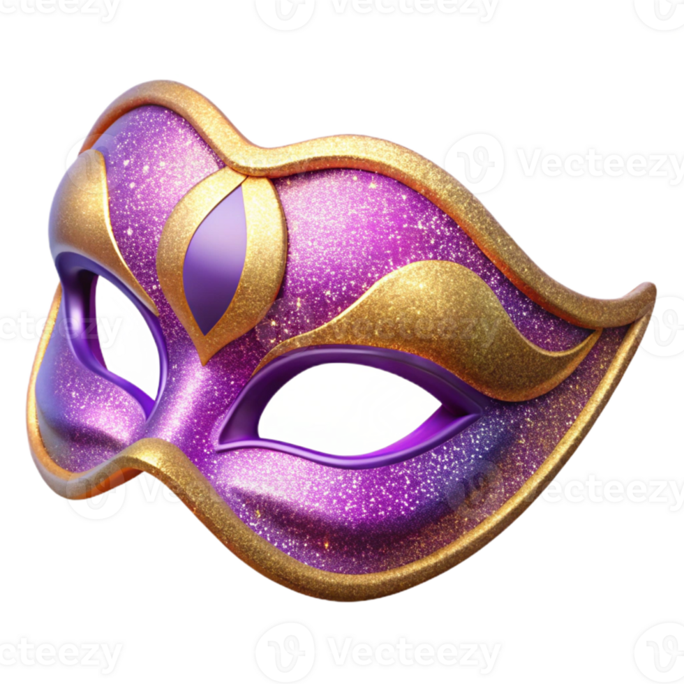 dramatic contemporary Masquerade Mask Glittery Purple Isolated for Events original png