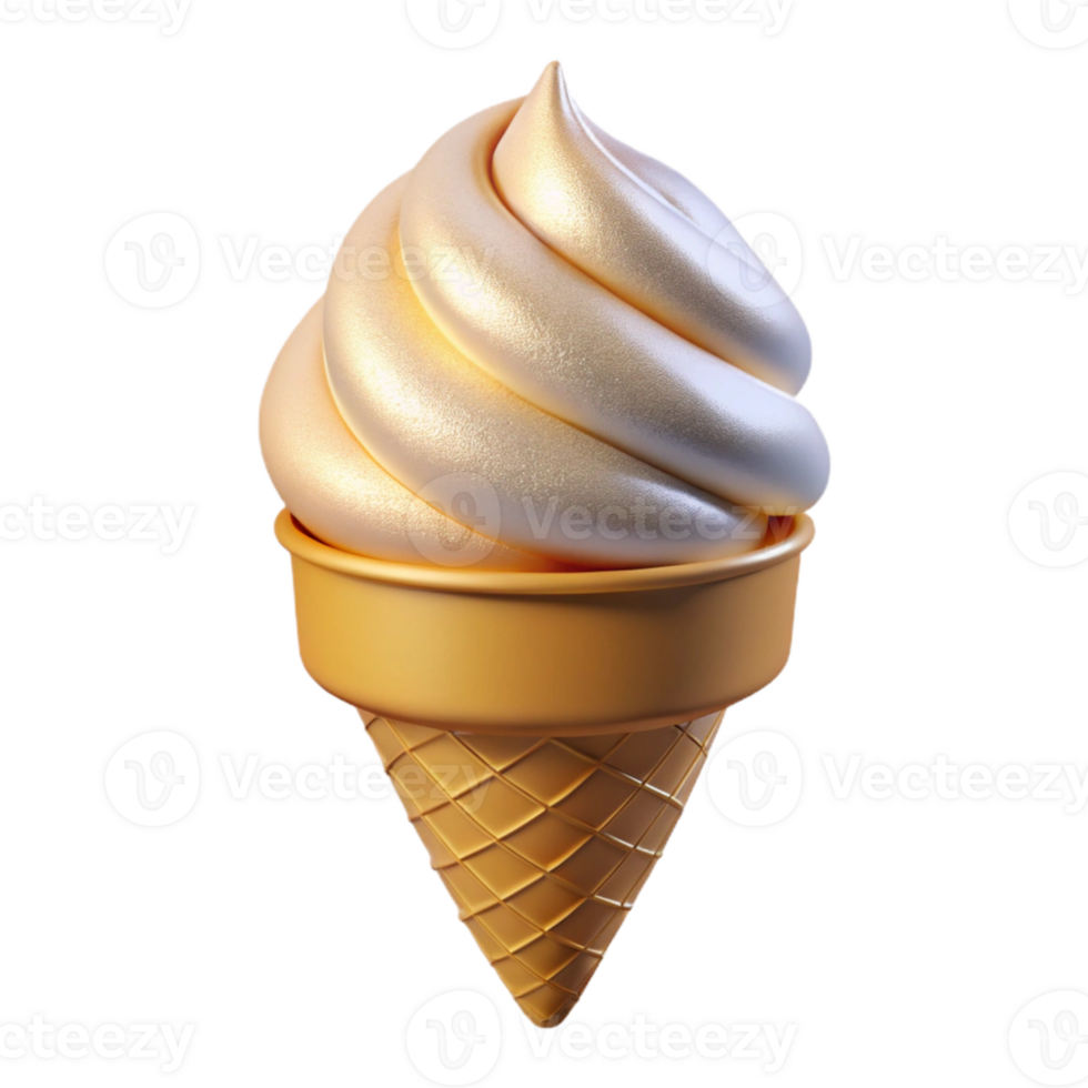 magnificent modern Ice Cream Cone Vanilla Sweet Treat Isolated for Summer Graphics authentic png