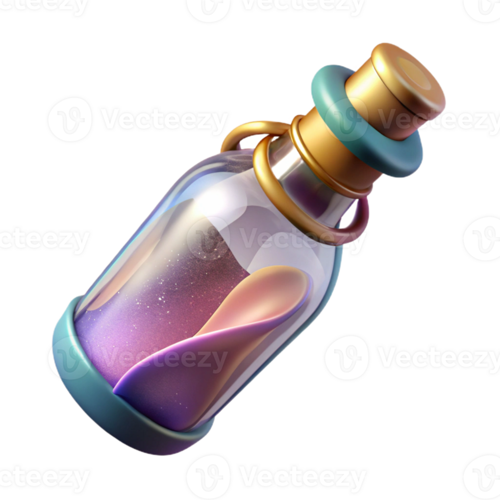 vibrant artistic Message in a Bottle Isolated Cutout for Romantic Stories original png
