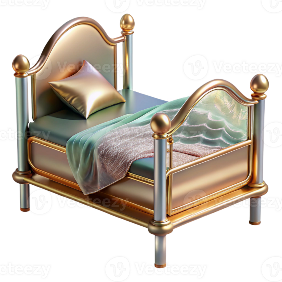 vibrant contemporary gold Bed Frame Silhouette Transparent for Online Retailers high quality png