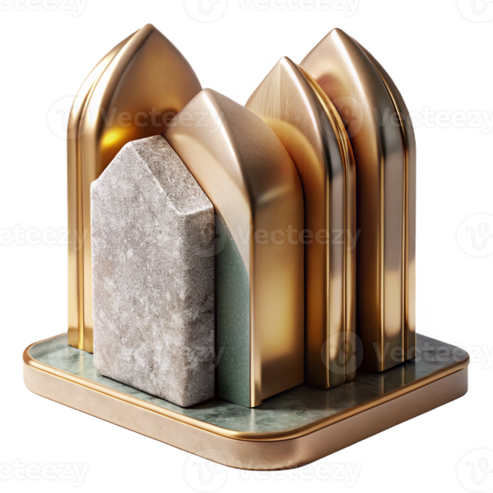 beautiful rustic gold Bookends Cutout Home Office Decor Element exclusive png