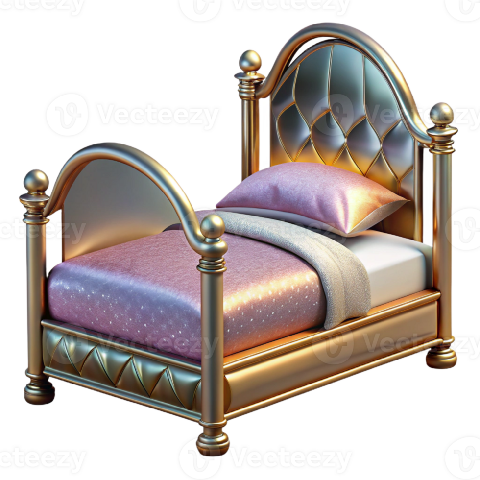beautiful traditional gold Bed Frame Silhouette Transparent for Online Retailers detailed png