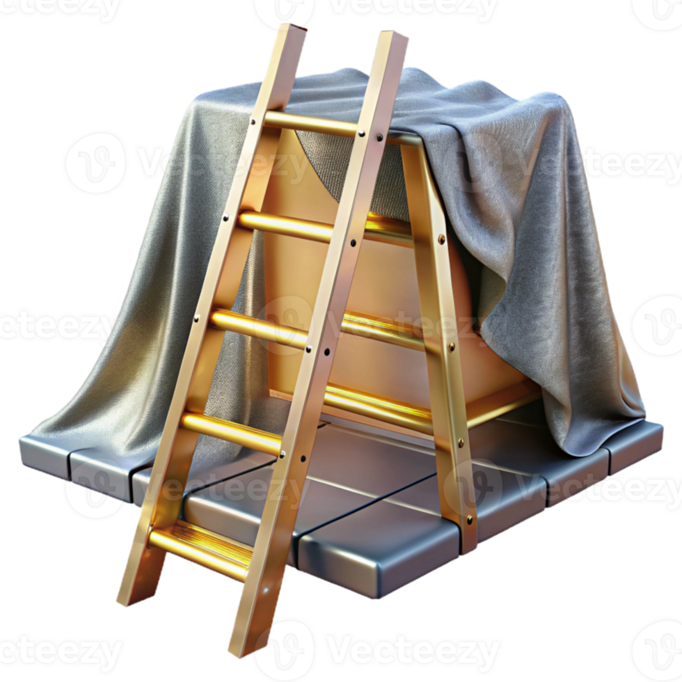 beautiful creative gold Ladder Construction Equipment Isolated Building Site high resolution png