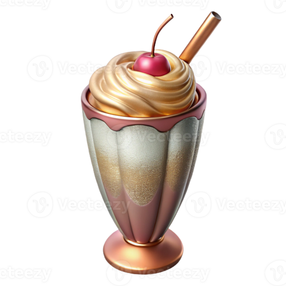 extraordinary creative Milkshake with Cherry Transparent for Dessert Menus genuine png