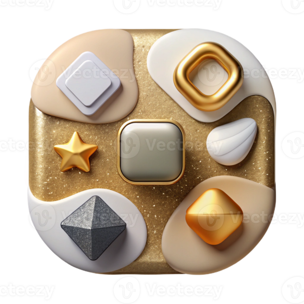 vibrant modern Minimalist Ui Icons with Cutout Background Graphic original png
