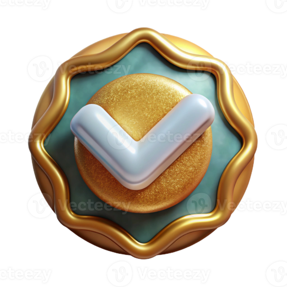 elegant vintage Modern Checkmark Icon Cutout for Verification Graphics authentic png