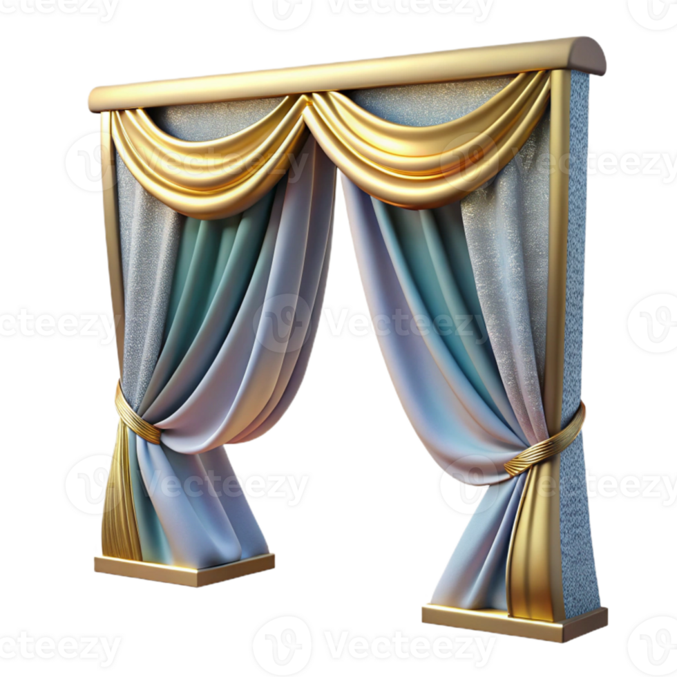 serene artistic Modern Curtain Drapes Cutout for Window Treatments detailed png