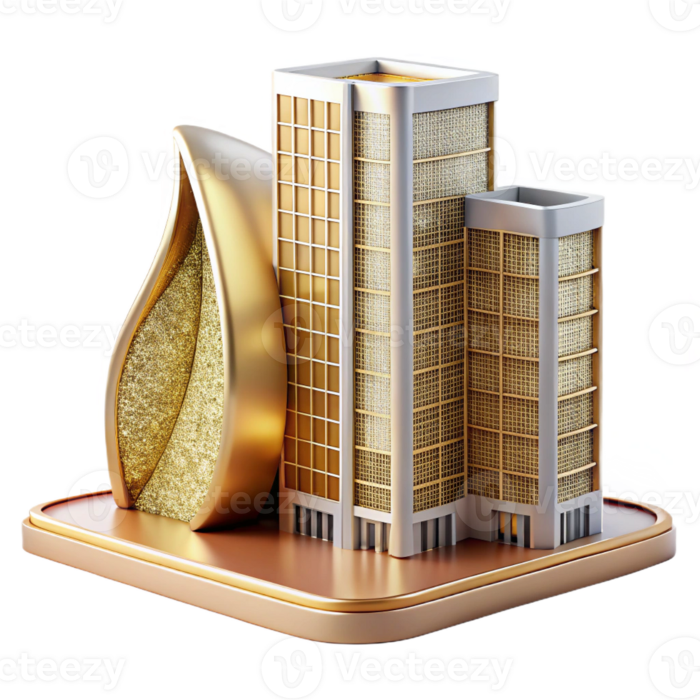beautiful modern Modern Skyscraper Office Building Cutout Architecture Design authentic png