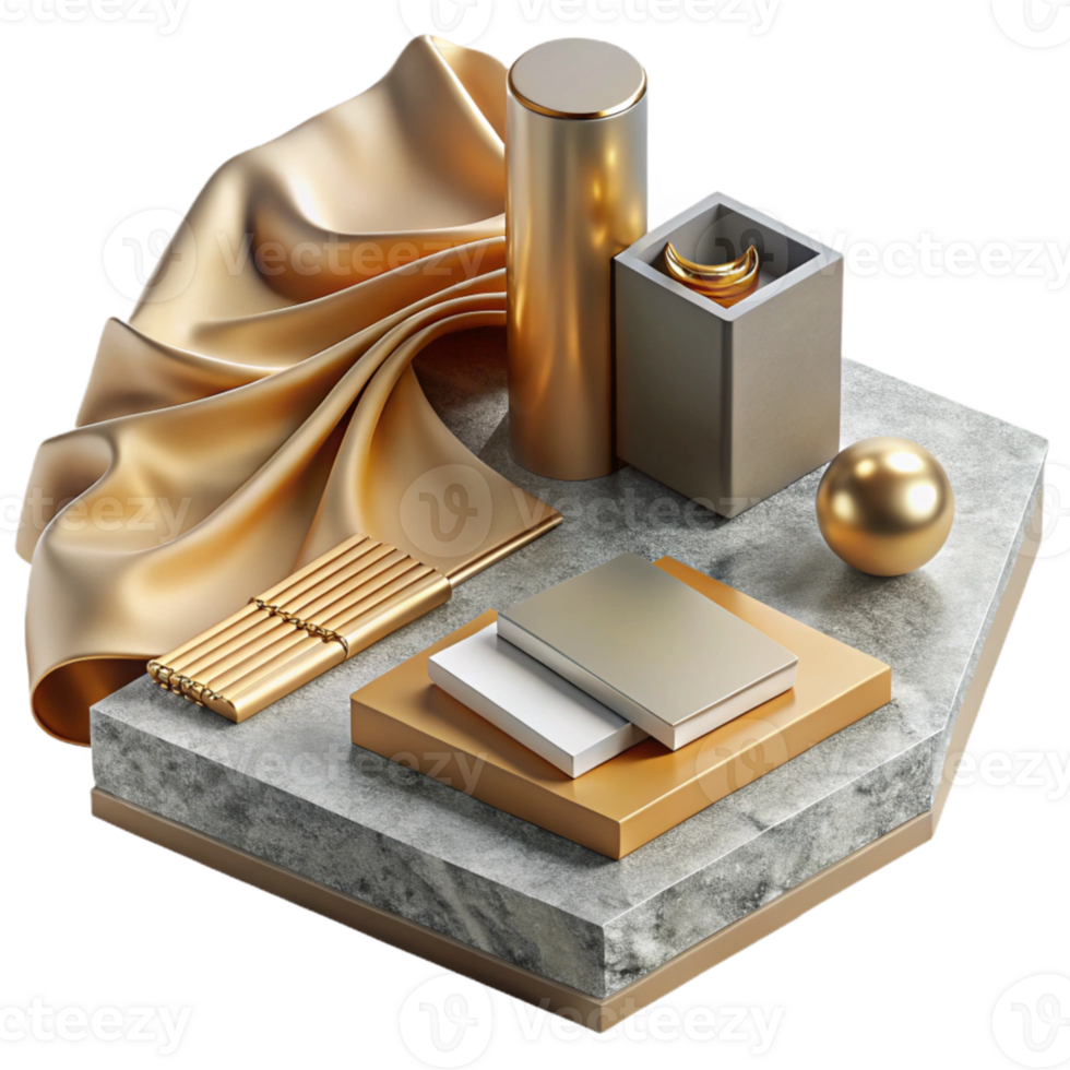 impressive modern Modern Stationery Mockup on Marble Table Isolated high resolution png